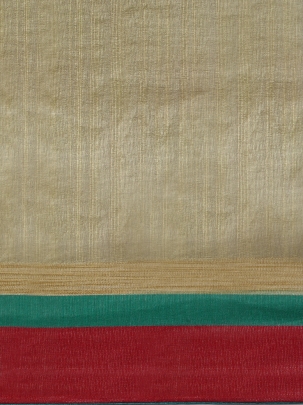 Green & Red Abstract Printed Saree