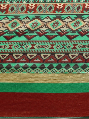 Green & Red Printed Ethnic Motifs Saree